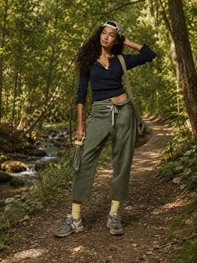 FP Movement Summit Scout Pants Small Sage Green Utility Joggers